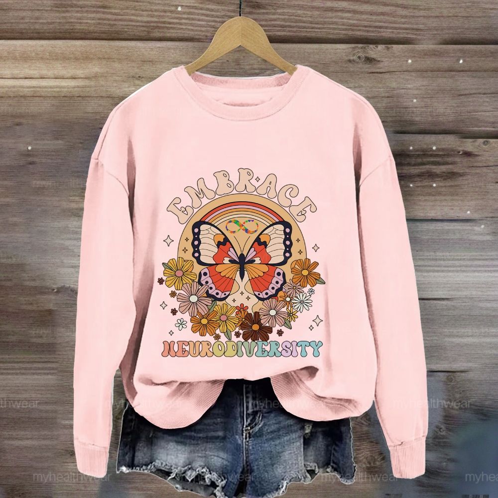 Embrace Neurodiversity Butterfly Sweatshirt