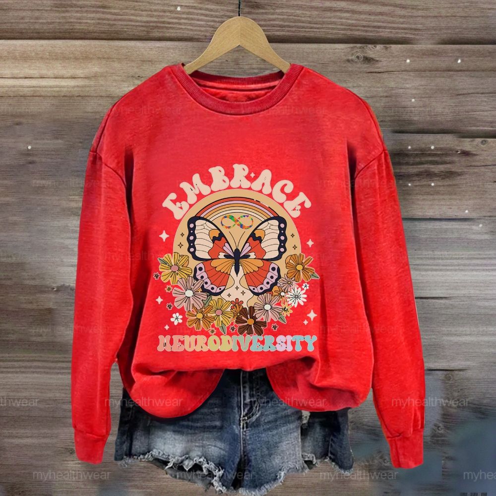 Embrace Neurodiversity Butterfly Sweatshirt