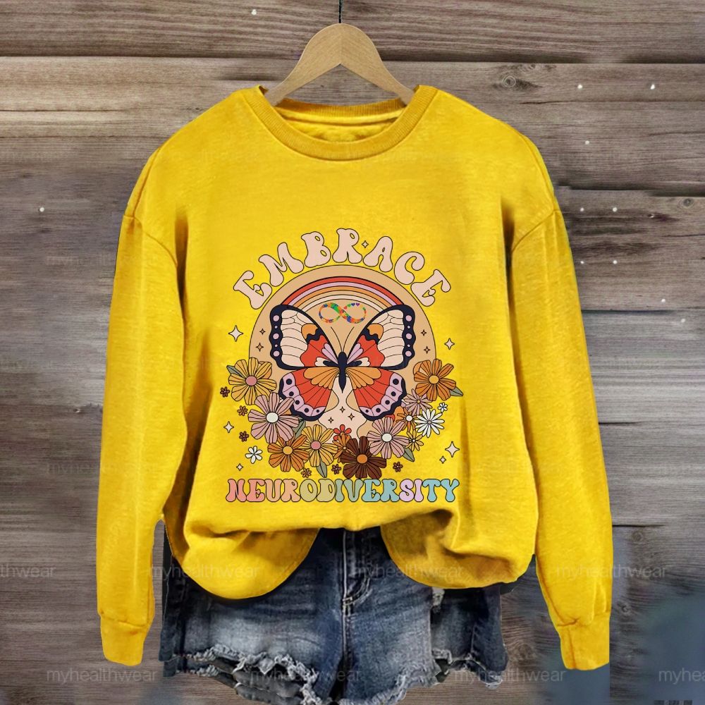 Embrace Neurodiversity Butterfly Sweatshirt