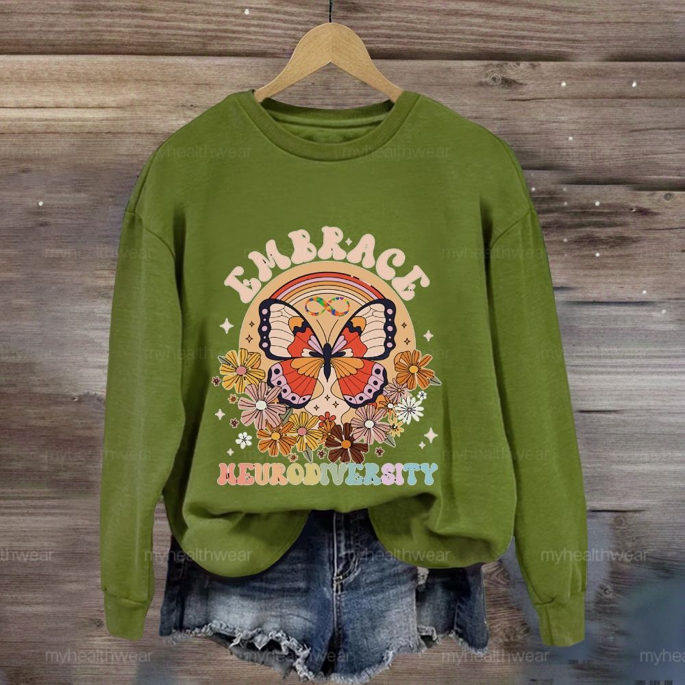 Embrace Neurodiversity Butterfly Sweatshirt