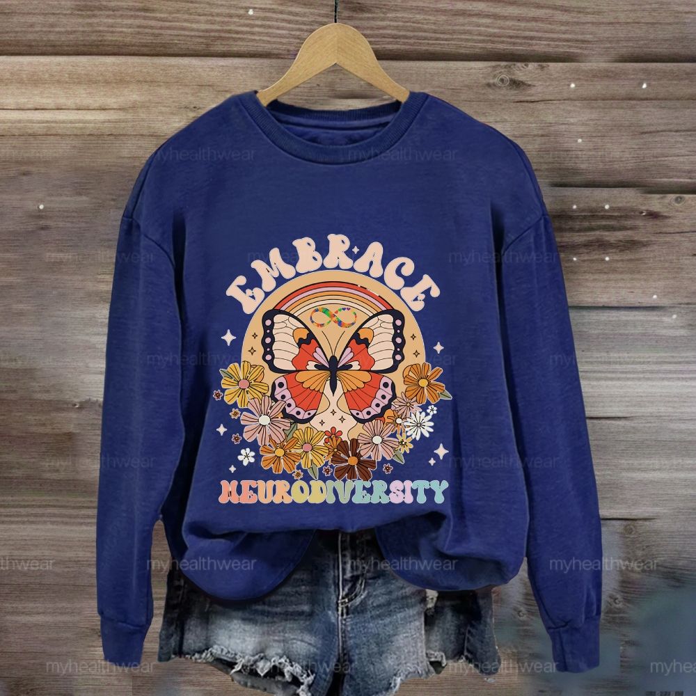 Embrace Neurodiversity Butterfly Sweatshirt