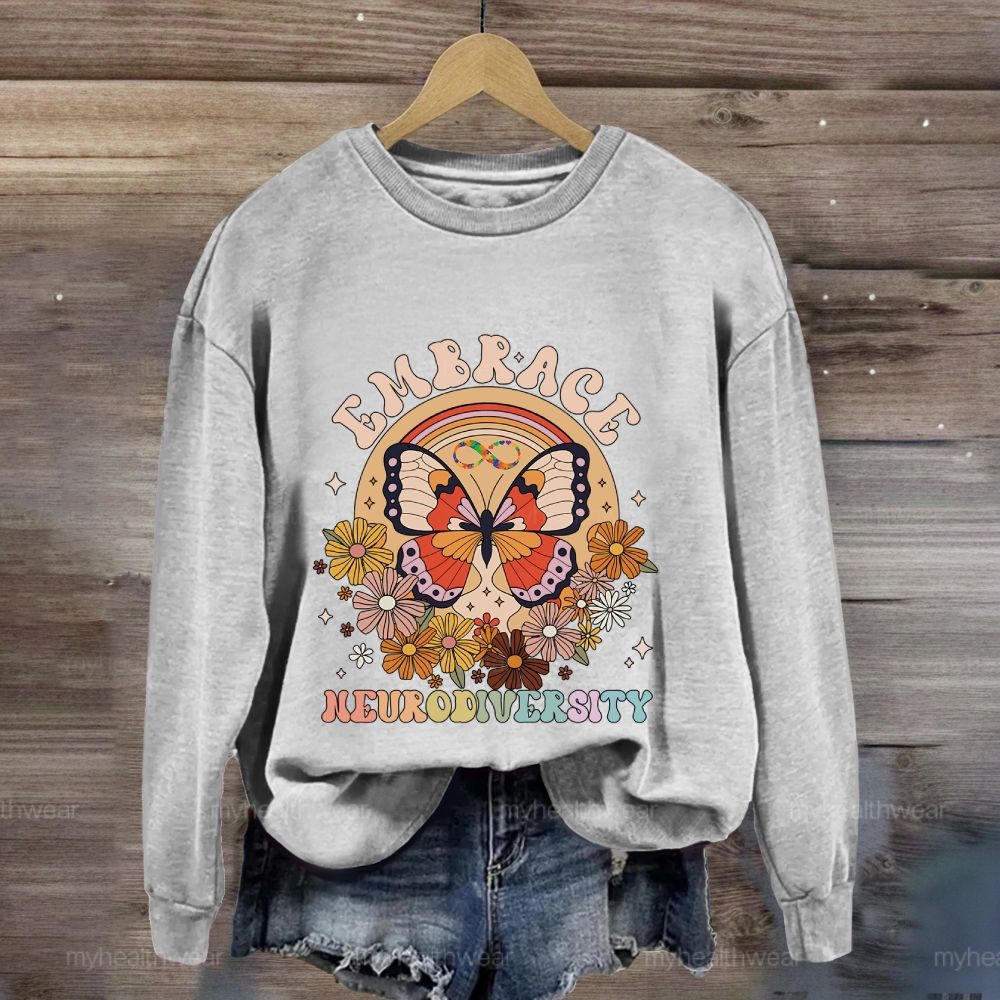 Embrace Neurodiversity Butterfly Sweatshirt