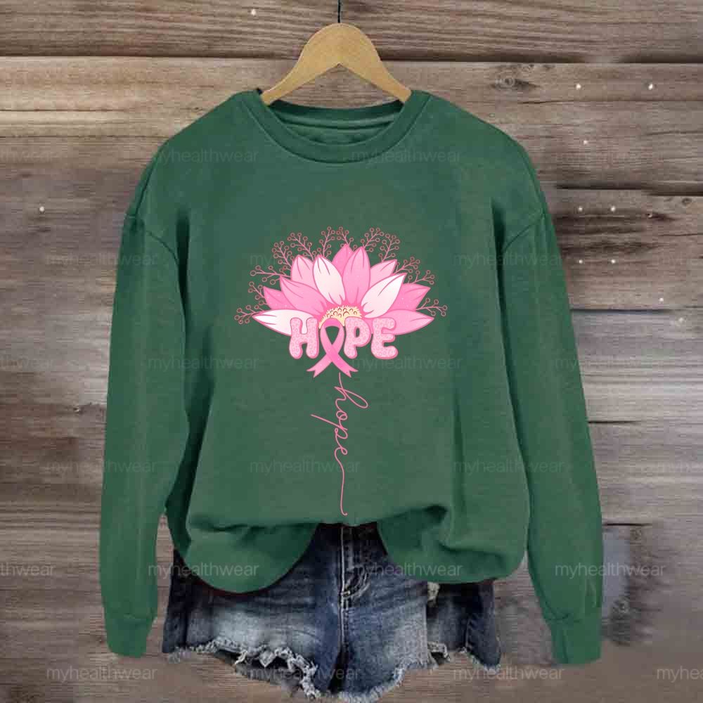 Hope Pink Ribbon Sunflower Sweatshirt