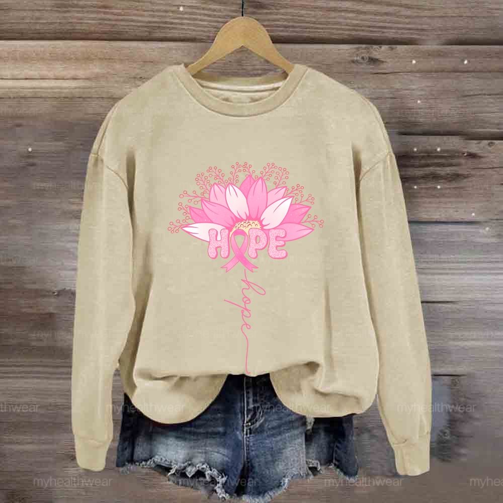 Hope Pink Ribbon Sunflower Sweatshirt