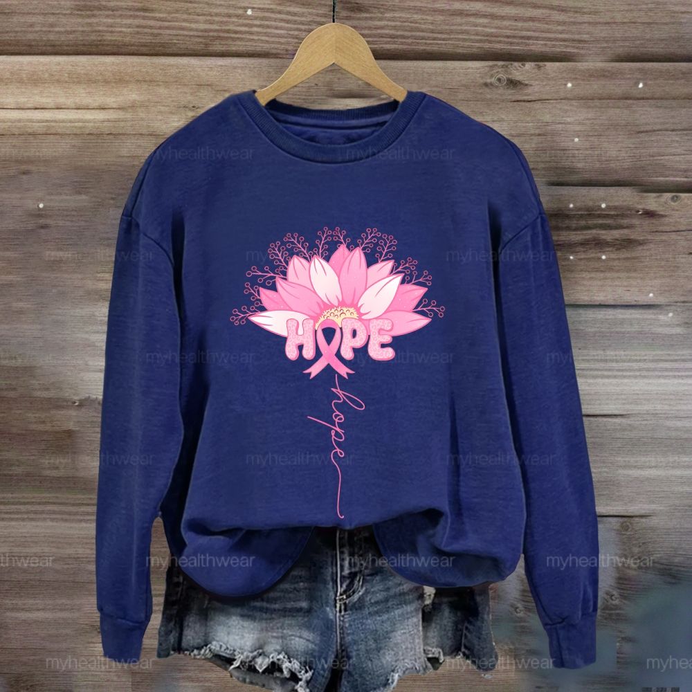 Hope Pink Ribbon Sunflower Sweatshirt