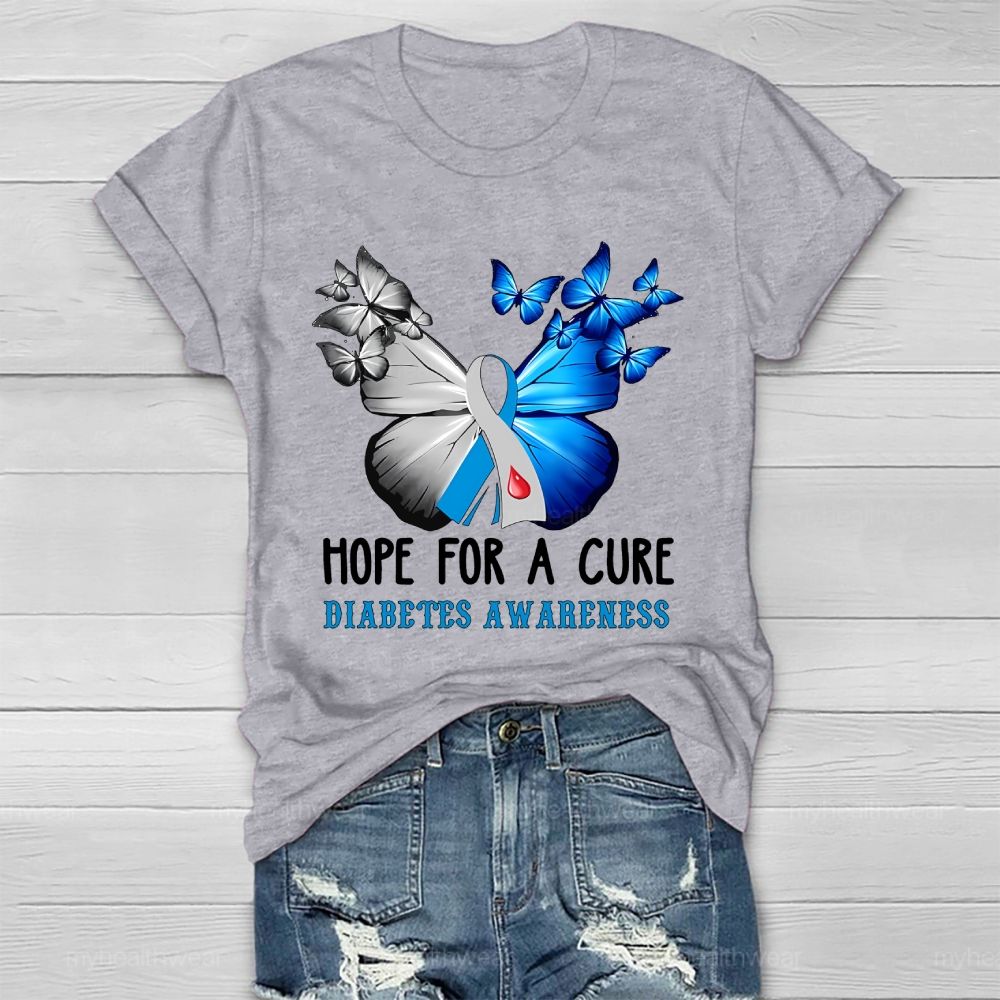 Hope For A Cure Diabetes Awareness Healthwear T-shirt