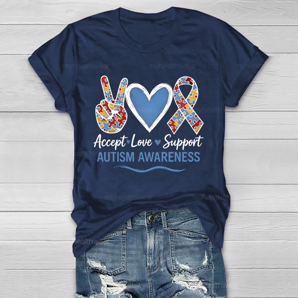 Love Accept Support Autism Awareness Healthwear T-shirt
