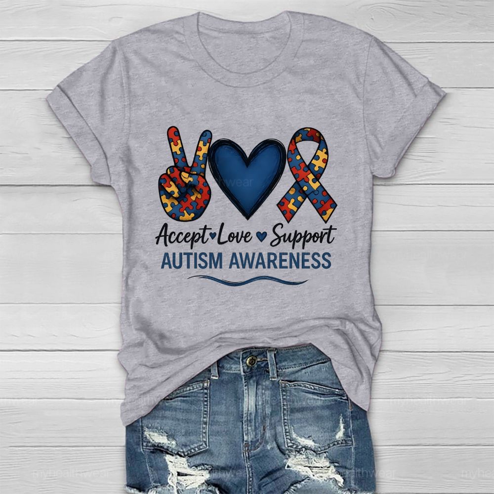 Love Accept Support Autism Awareness Healthwear T-shirt