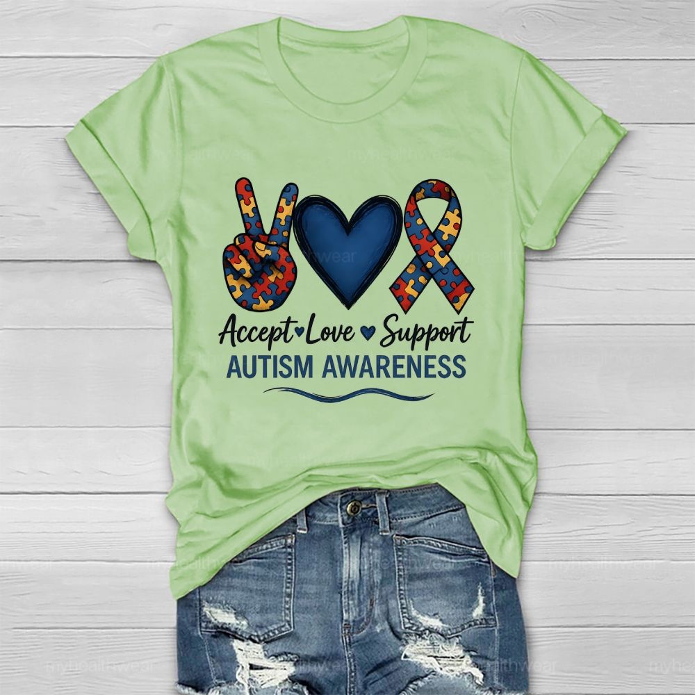 Love Accept Support Autism Awareness Healthwear T-shirt