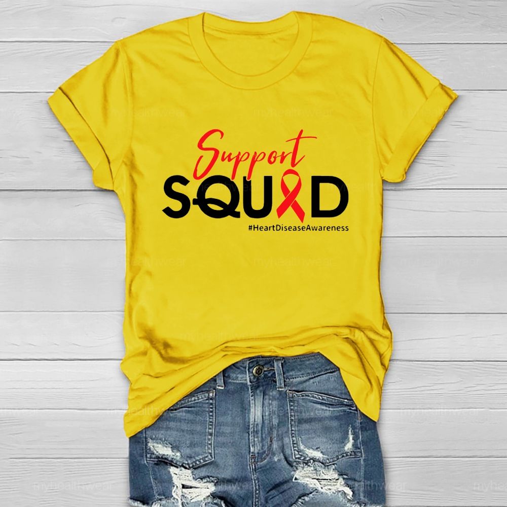 Support Squad Heart Disease Awareness Healthwear T-shirt
