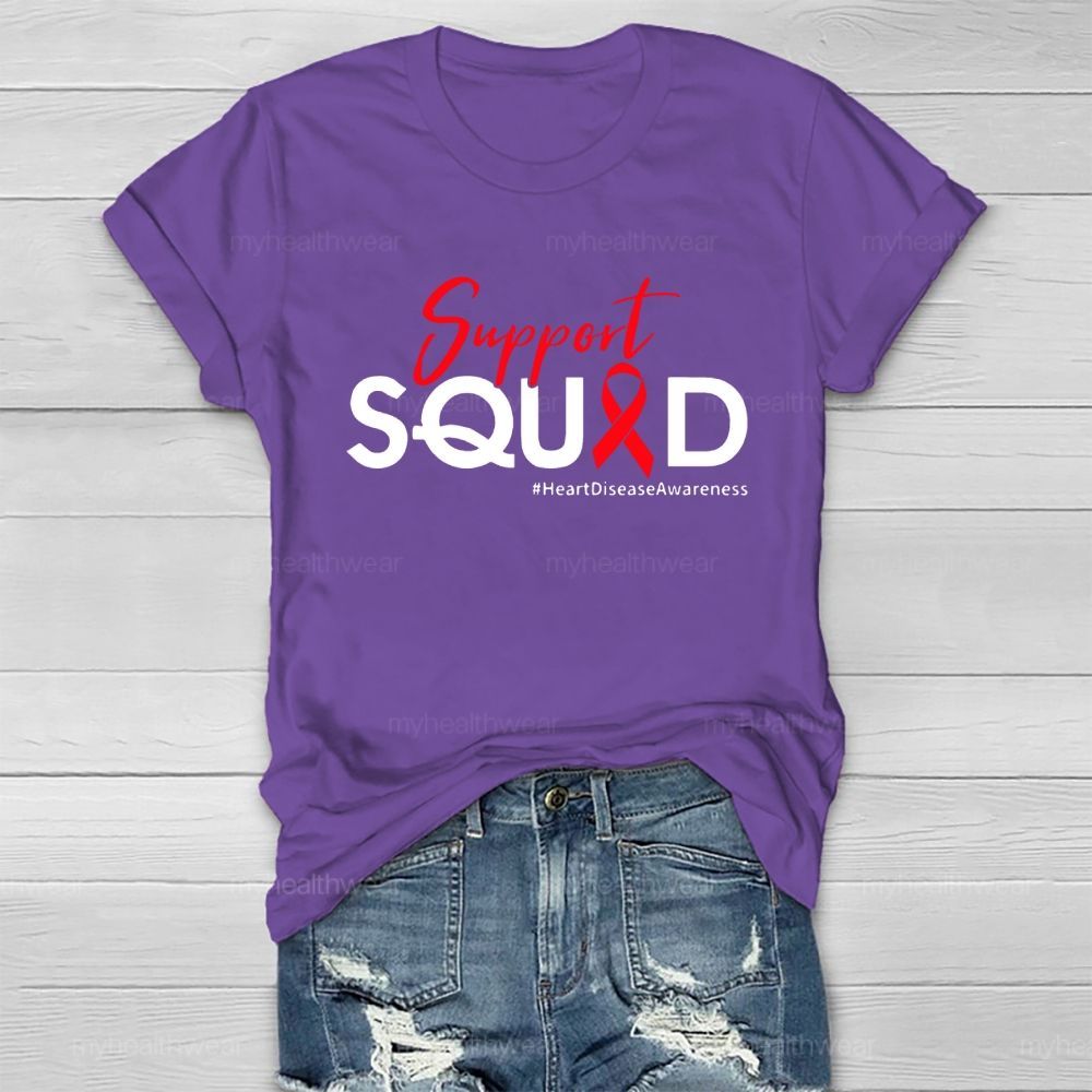 Support Squad Heart Disease Awareness Healthwear T-shirt