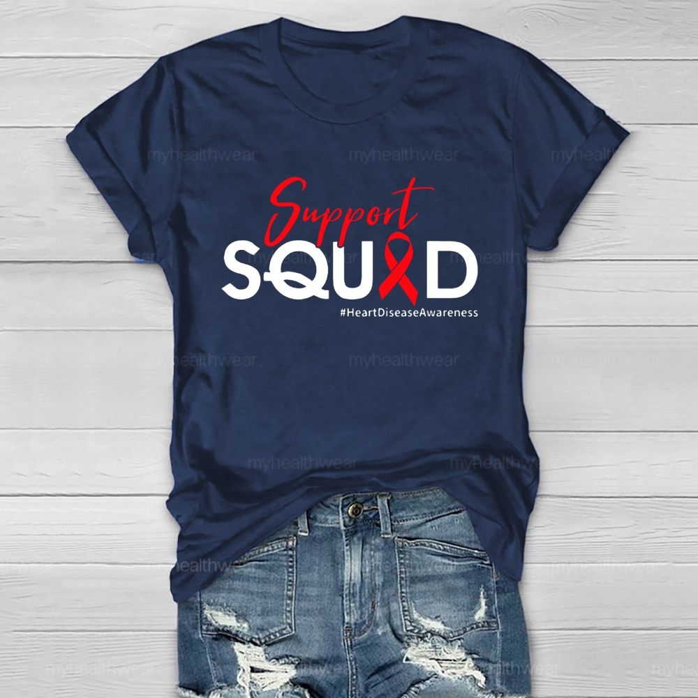 Support Squad Heart Disease Awareness Healthwear T-shirt