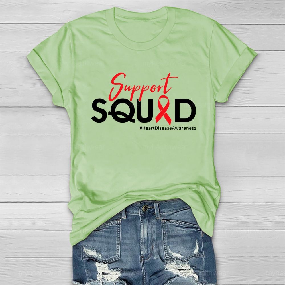 Support Squad Heart Disease Awareness Healthwear T-shirt