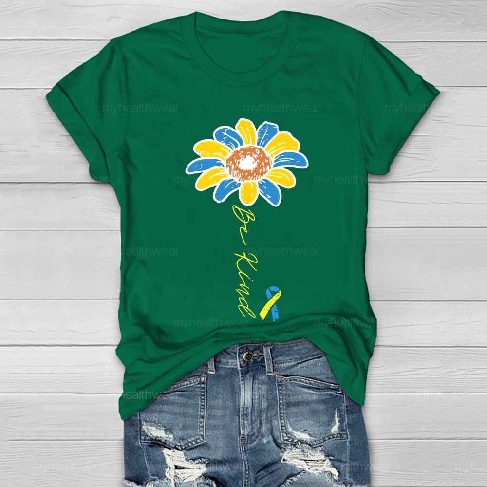 Be Kind Down Syndrome Ribbon Healthwear T-shirt
