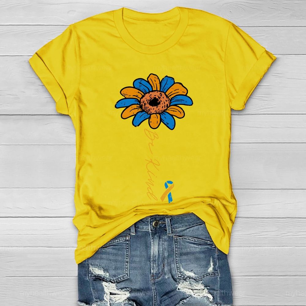 Be Kind Down Syndrome Ribbon Healthwear T-shirt