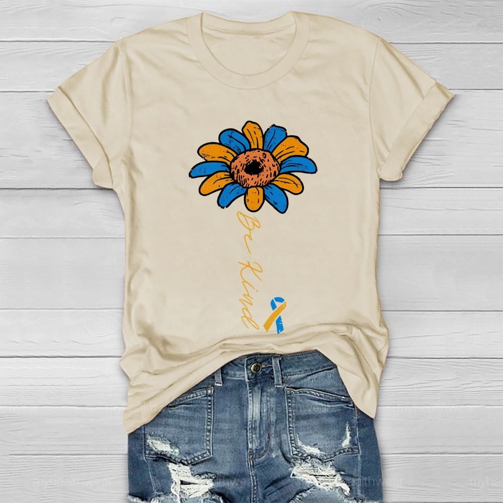 Be Kind Down Syndrome Ribbon Healthwear T-shirt