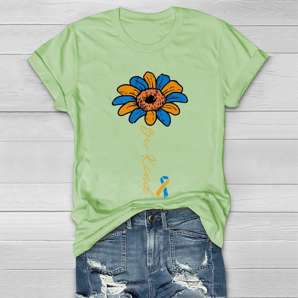 Be Kind Down Syndrome Ribbon Healthwear T-shirt