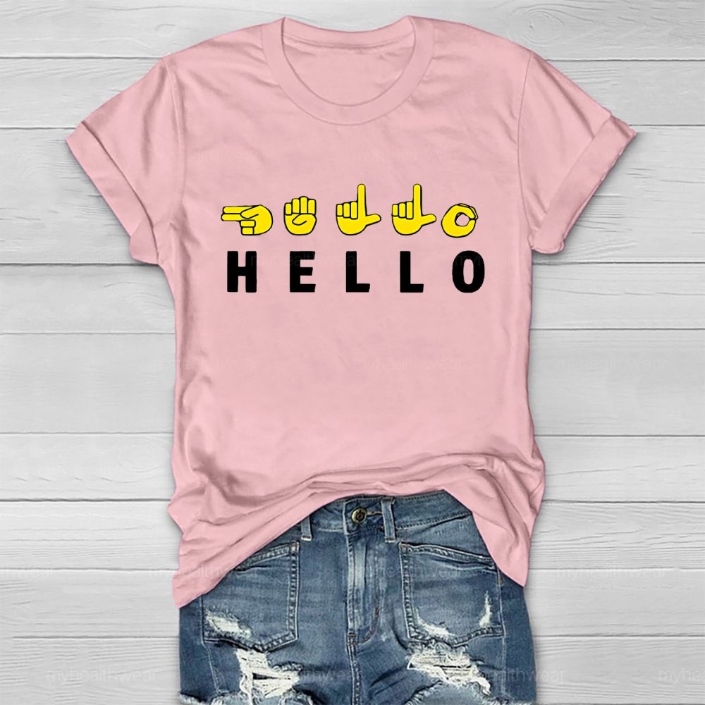Hello  Sign Language Healthwear T-shirt