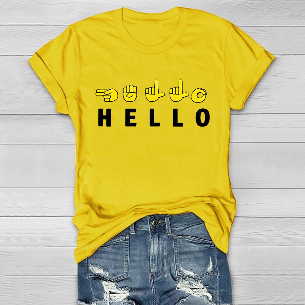 Hello  Sign Language Healthwear T-shirt