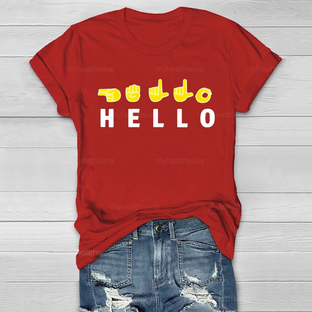 Hello  Sign Language Healthwear T-shirt