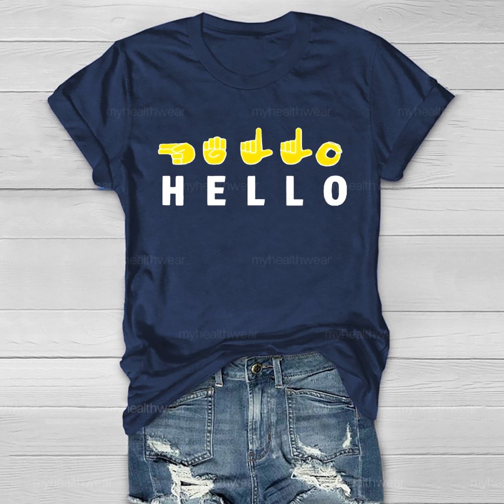 Hello  Sign Language Healthwear T-shirt