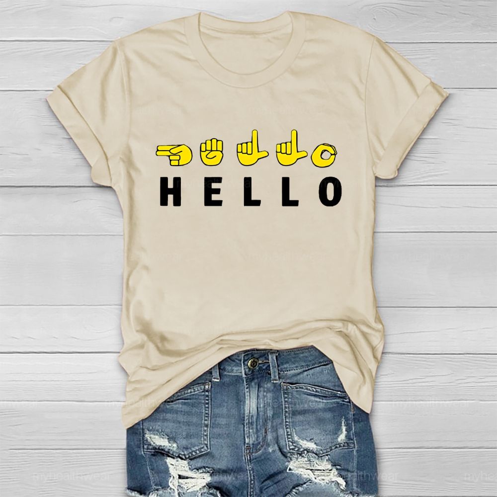 Hello  Sign Language Healthwear T-shirt