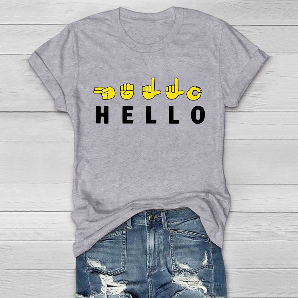Hello  Sign Language Healthwear T-shirt