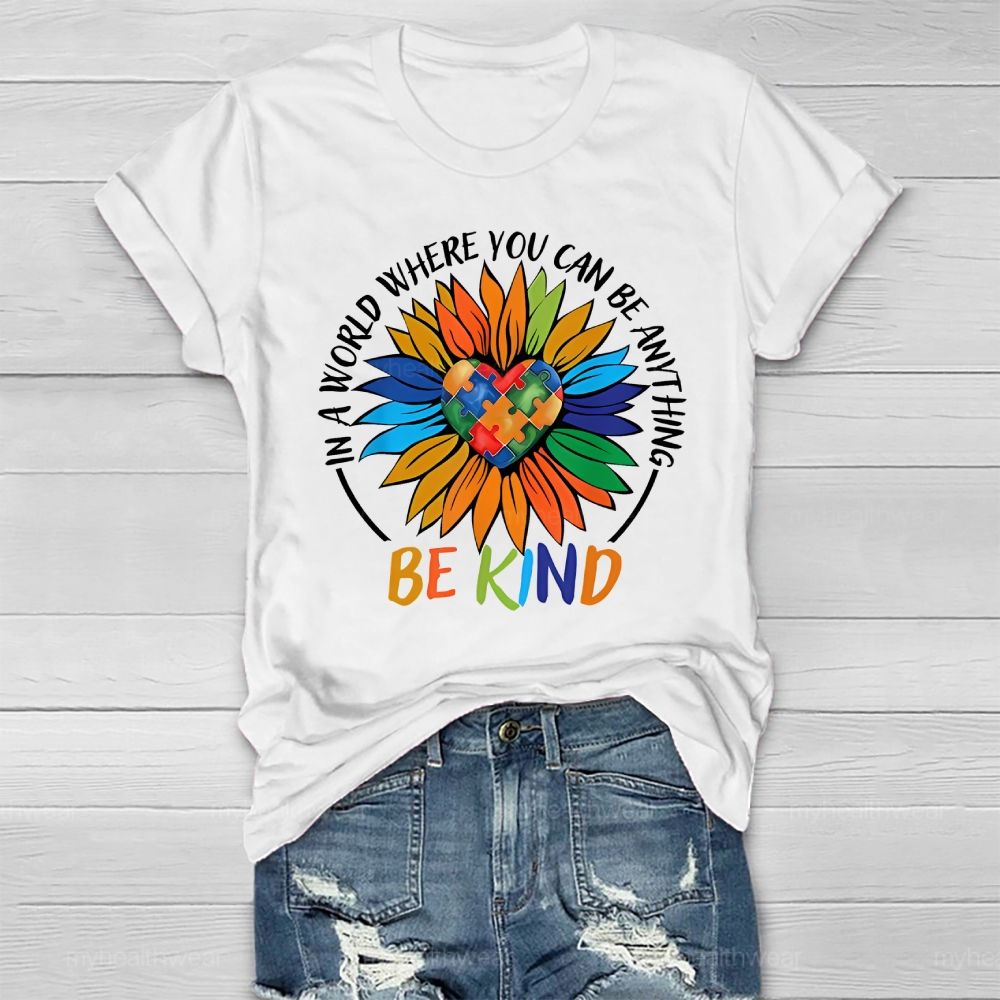 Be Kind Sunflower Love Puzzle Healthwear T-shirt