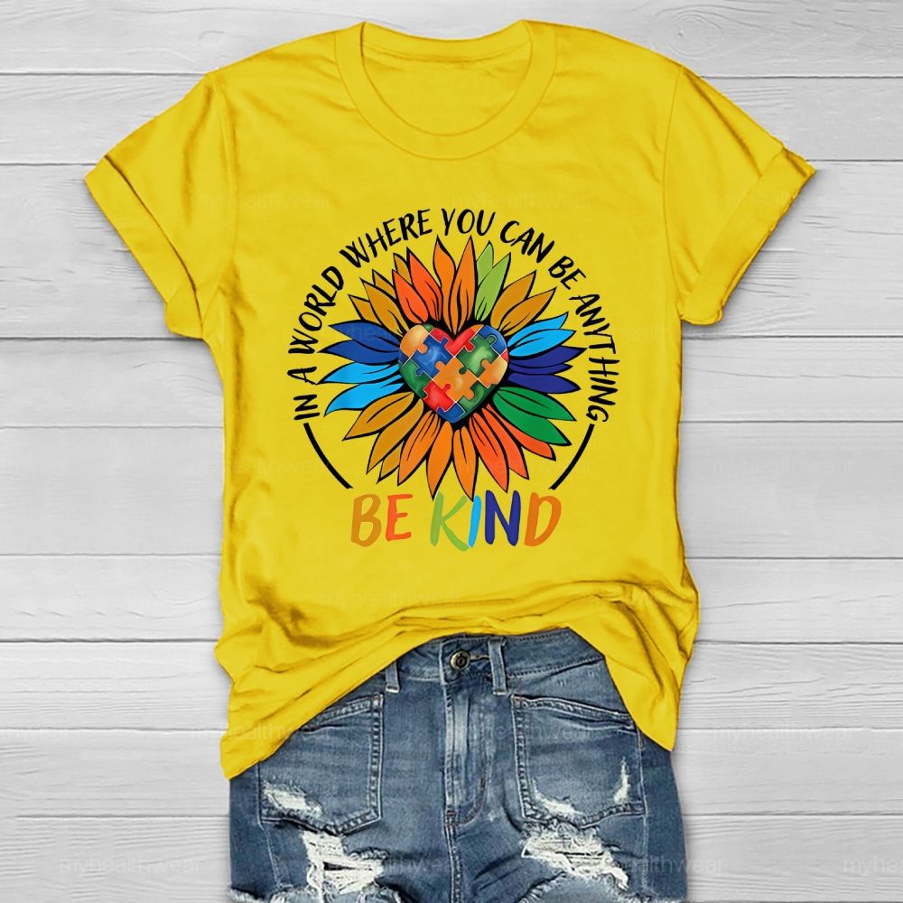 Be Kind Sunflower Love Puzzle Healthwear T-shirt