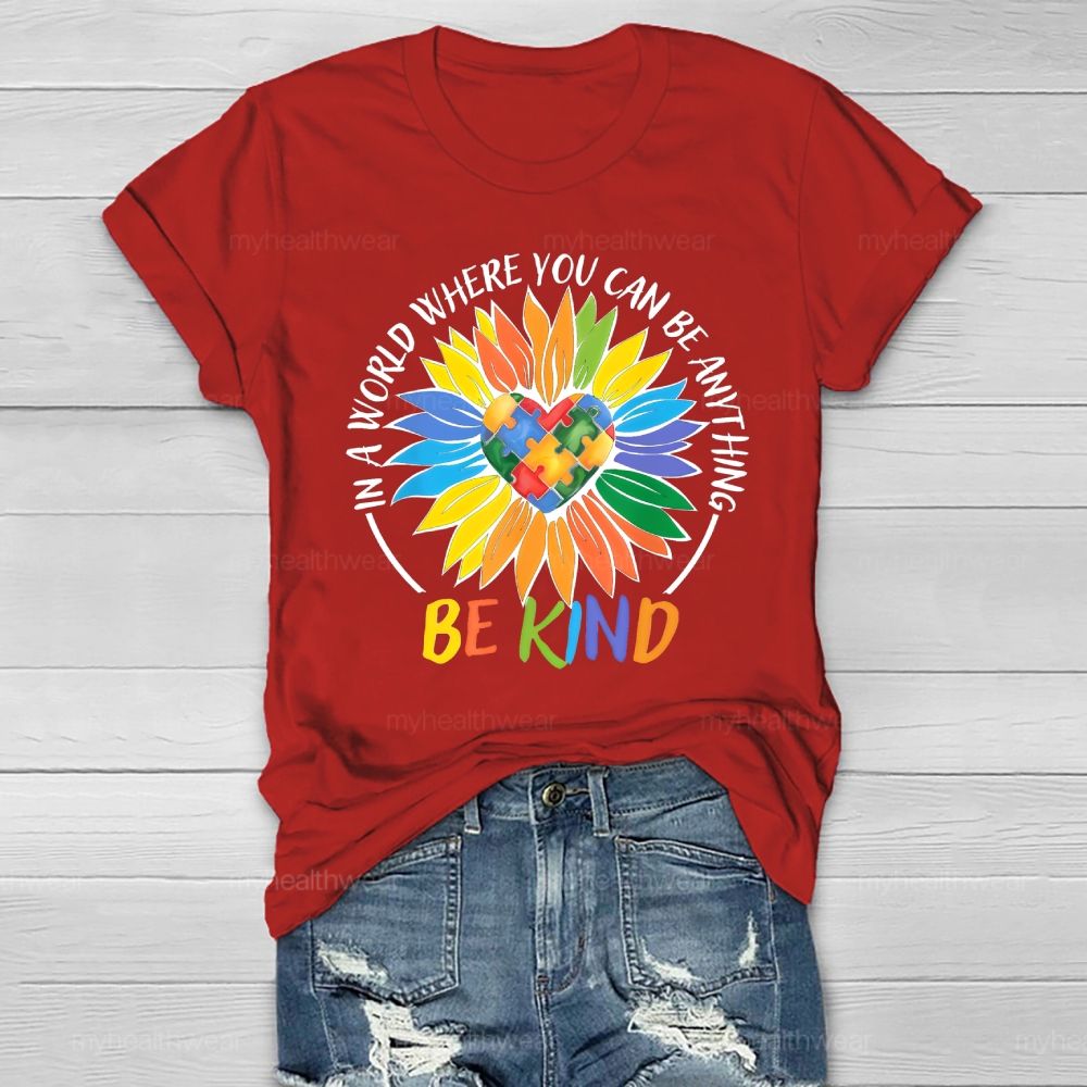 Be Kind Sunflower Love Puzzle Healthwear T-shirt