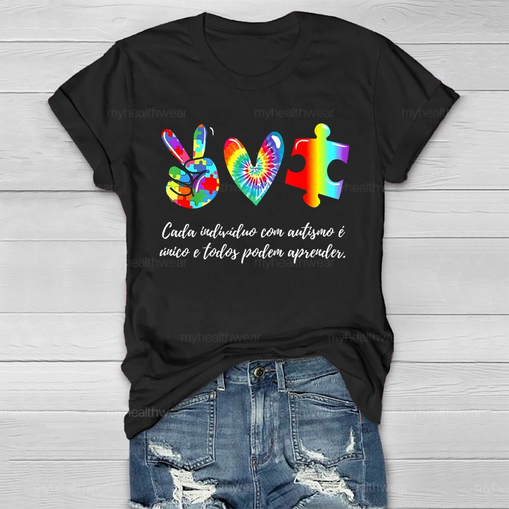 Cada IndivíDuo Com Autismo E Unico E Todos Podem Aprender Healthwear T-shirt