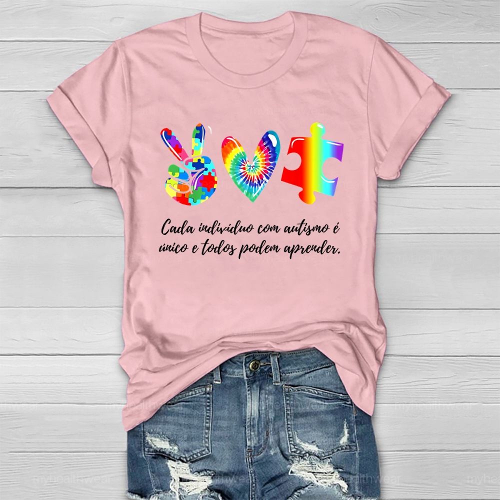 Cada IndivíDuo Com Autismo E Unico E Todos Podem Aprender Healthwear T-shirt