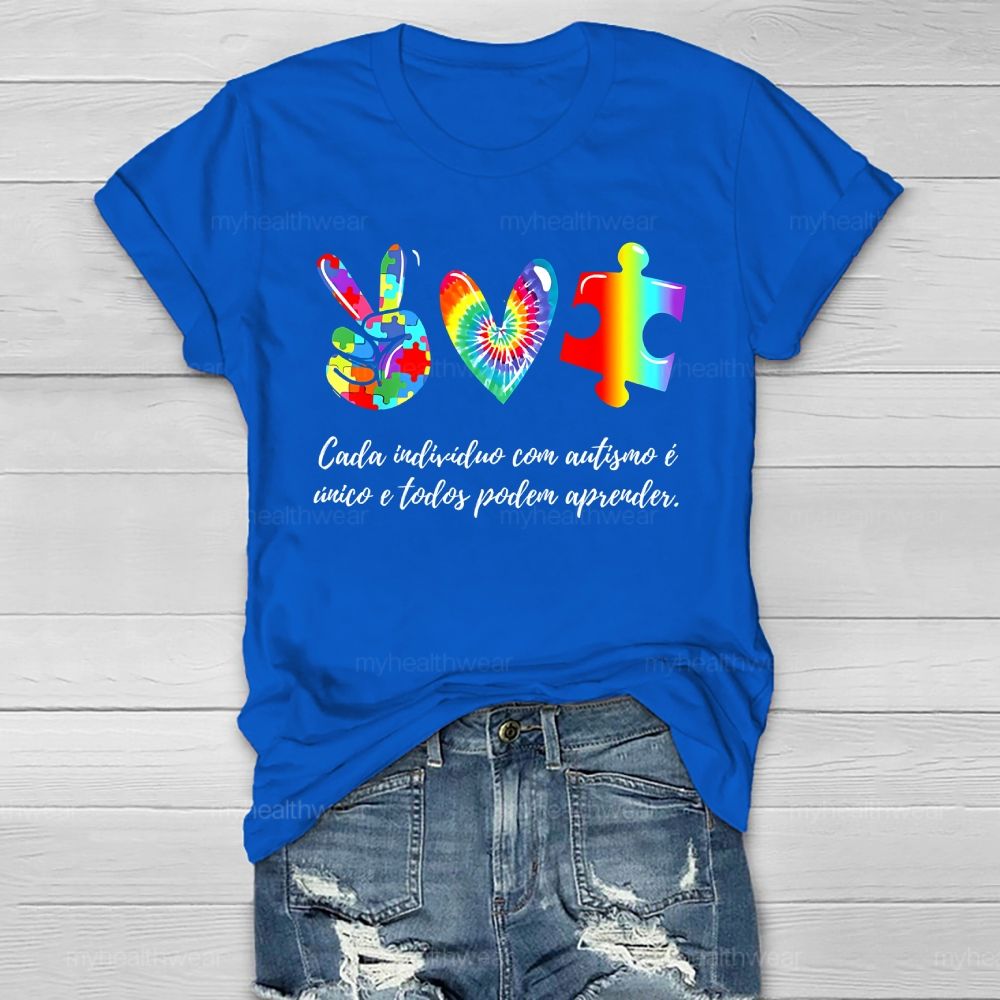Cada IndivíDuo Com Autismo E Unico E Todos Podem Aprender Healthwear T-shirt