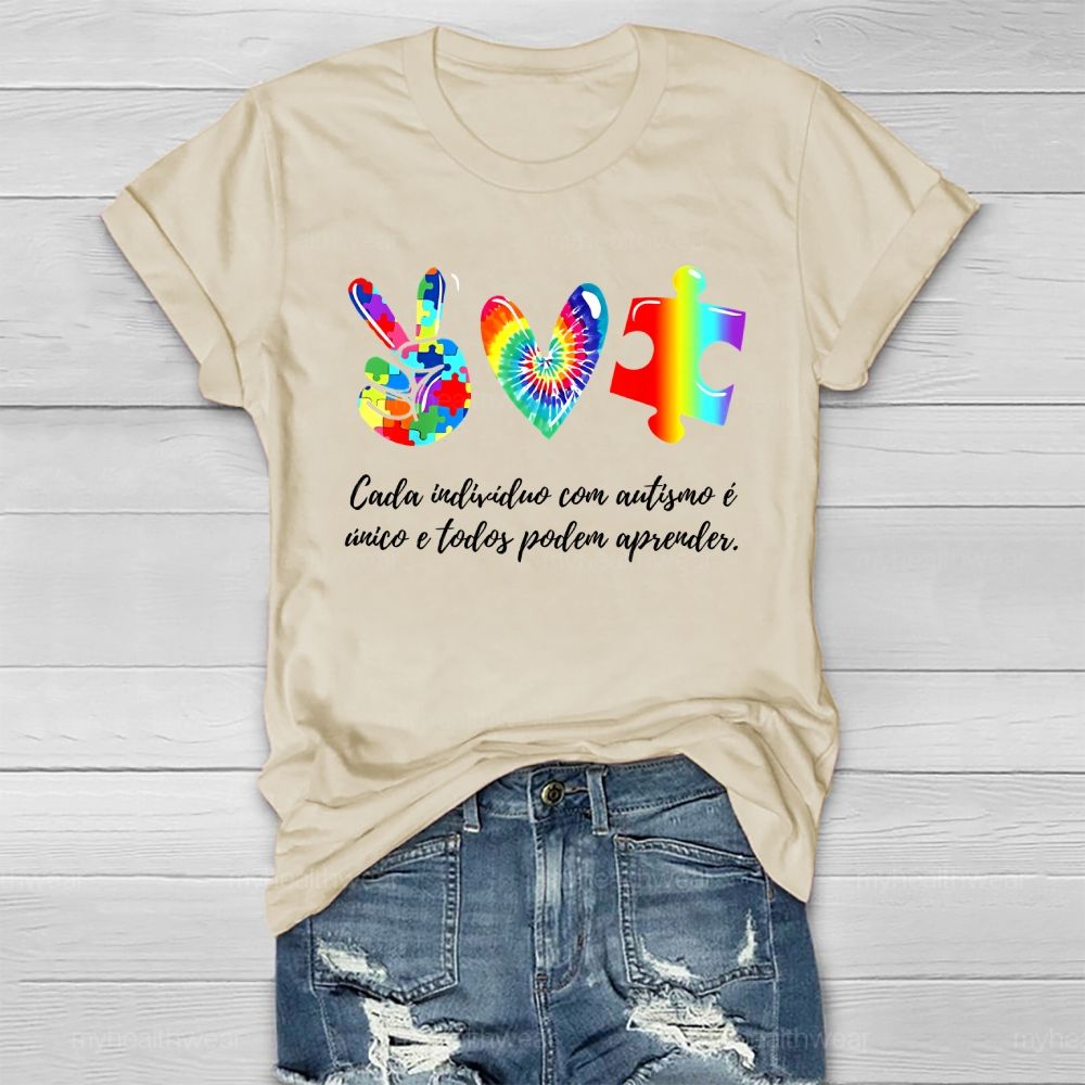 Cada IndivíDuo Com Autismo E Unico E Todos Podem Aprender Healthwear T-shirt