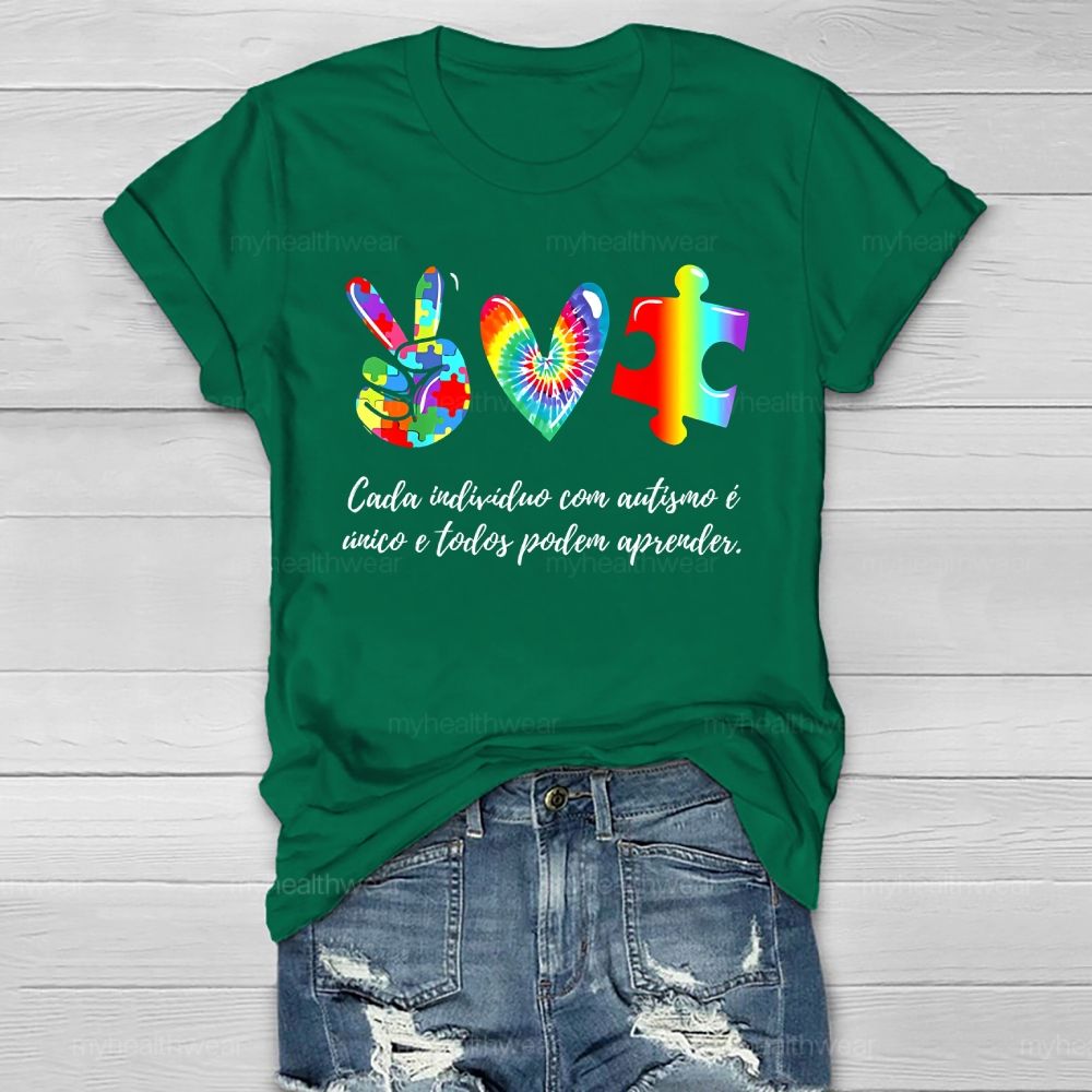 Cada IndivíDuo Com Autismo E Unico E Todos Podem Aprender Healthwear T-shirt