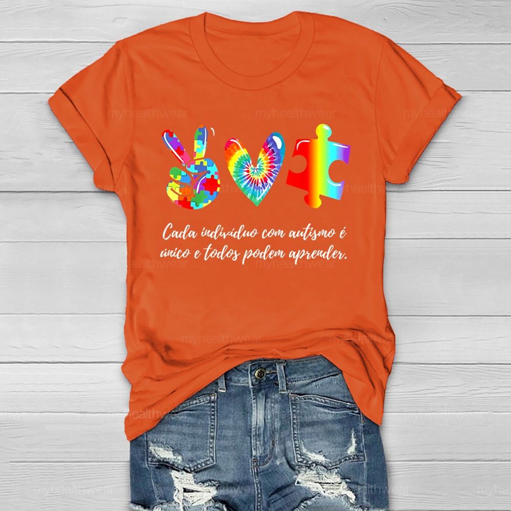 Cada IndivíDuo Com Autismo E Unico E Todos Podem Aprender Healthwear T-shirt