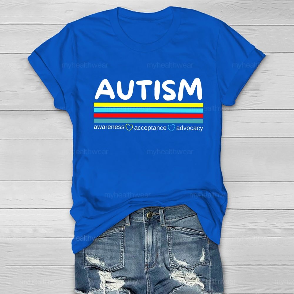 Autism Awareness Acceptance Advocacy Healthwear T-shirt
