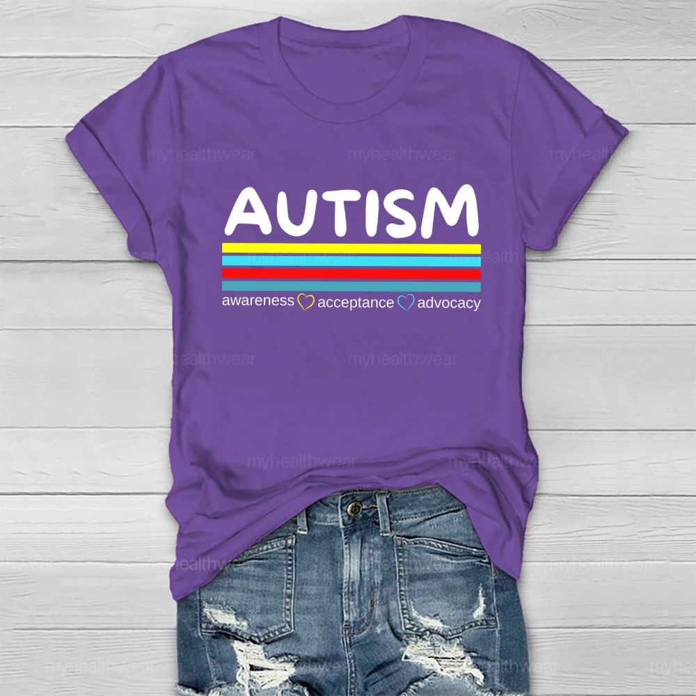 Autism Awareness Acceptance Advocacy Healthwear T-shirt