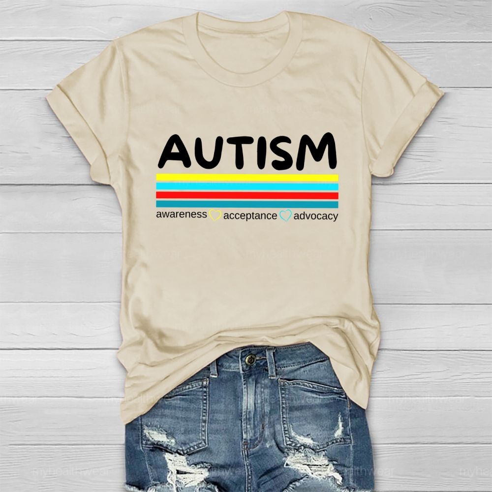 Autism Awareness Acceptance Advocacy Healthwear T-shirt