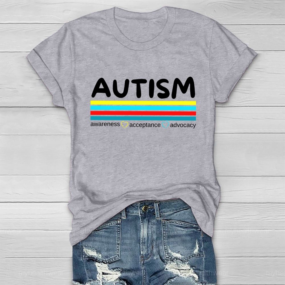 Autism Awareness Acceptance Advocacy Healthwear T-shirt