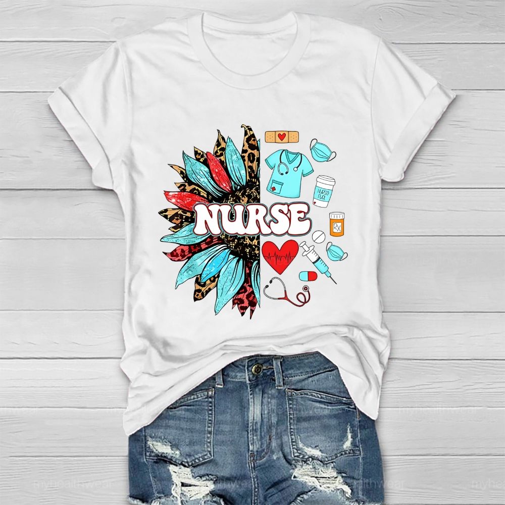Nurse Sunflower Healthwear T-shirt