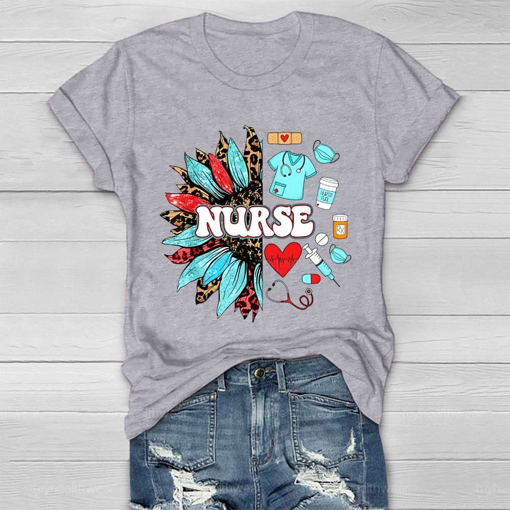 Nurse Sunflower Healthwear T-shirt