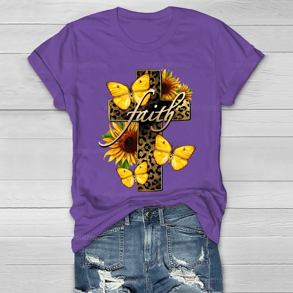 Faith Cross Butterfly Healthwear T-shirt