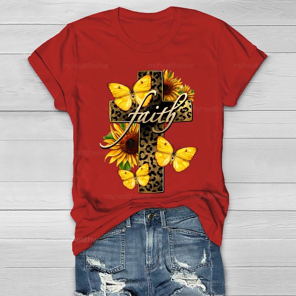 Faith Cross Butterfly Healthwear T-shirt
