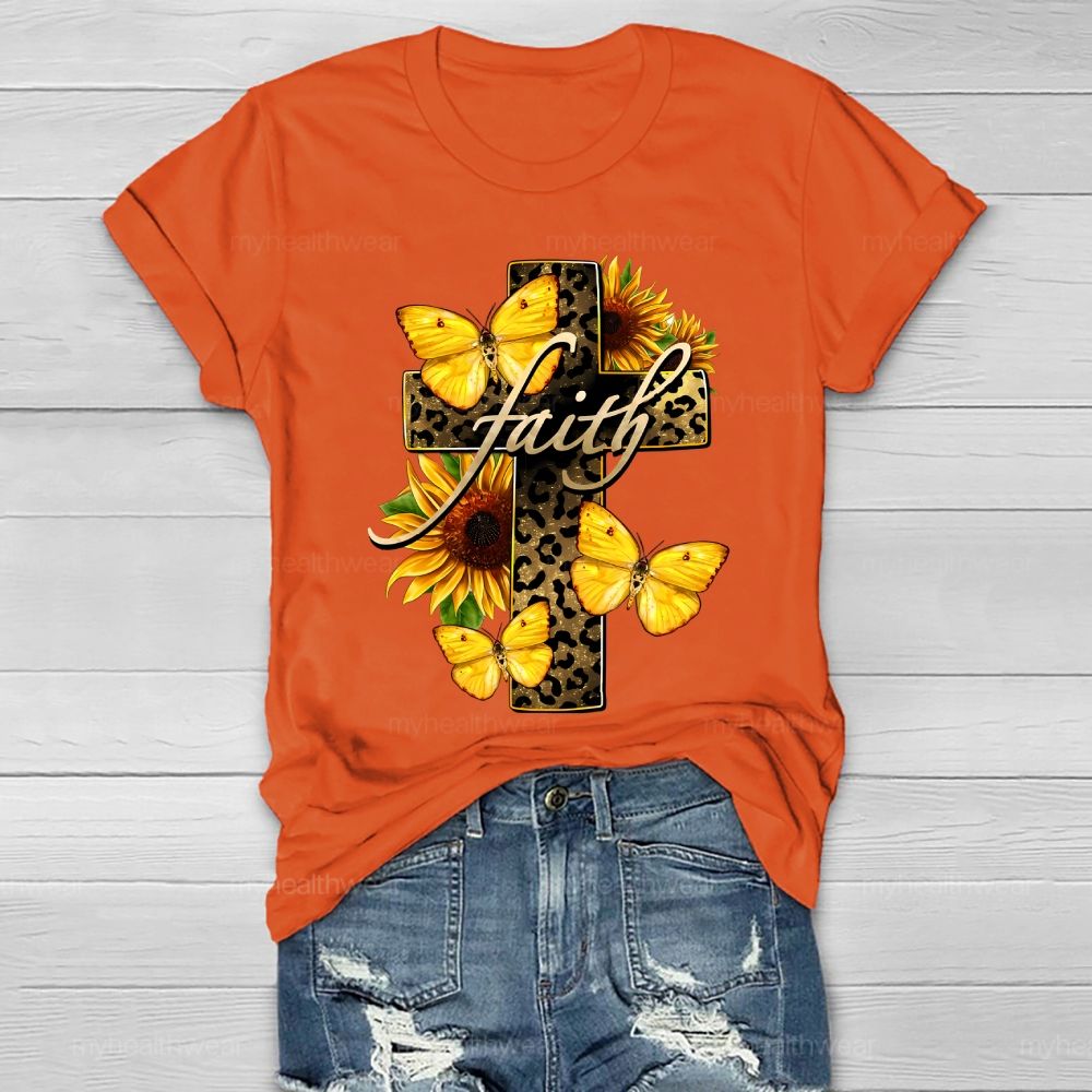 Faith Cross Butterfly Healthwear T-shirt