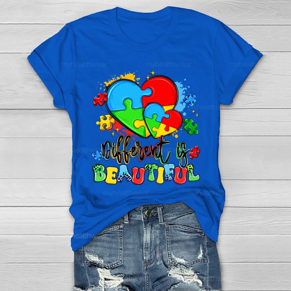 Different Is Beautiful Autism Healthwear T-shirt