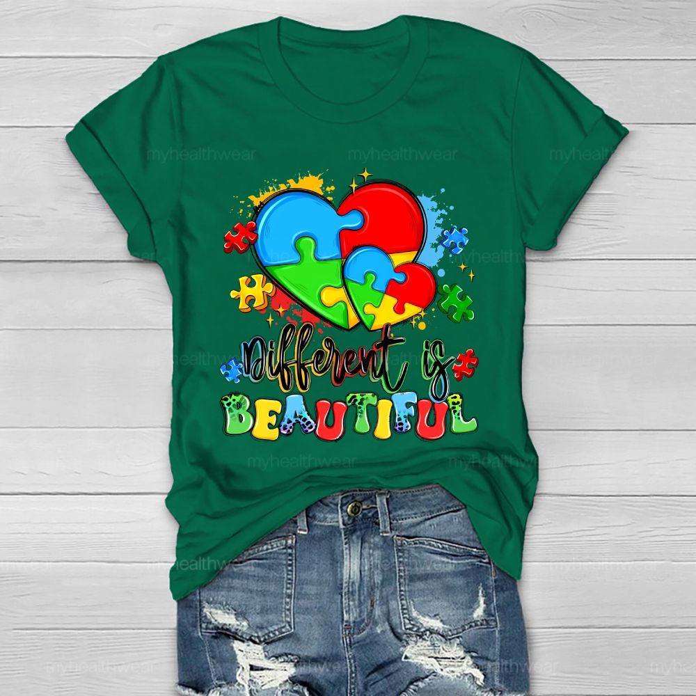 Different Is Beautiful Autism Healthwear T-shirt