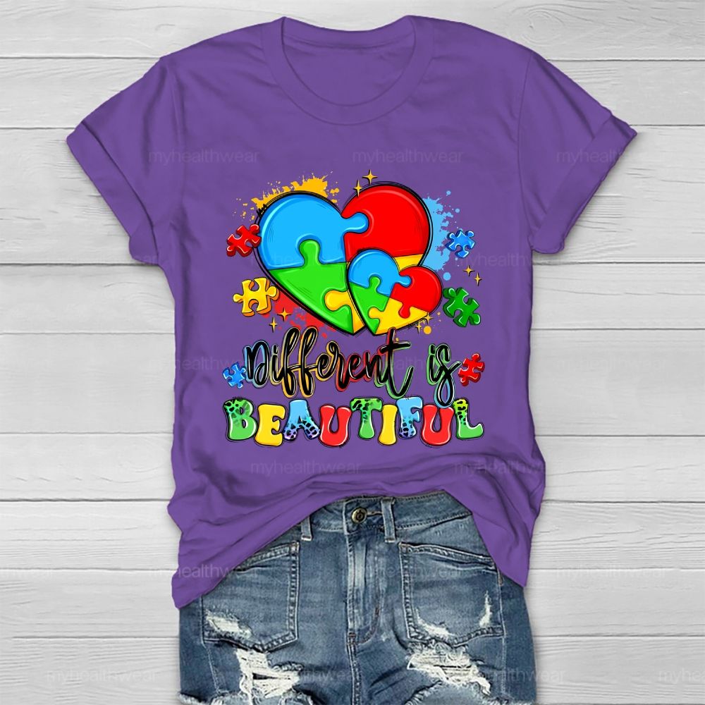Different Is Beautiful Autism Healthwear T-shirt