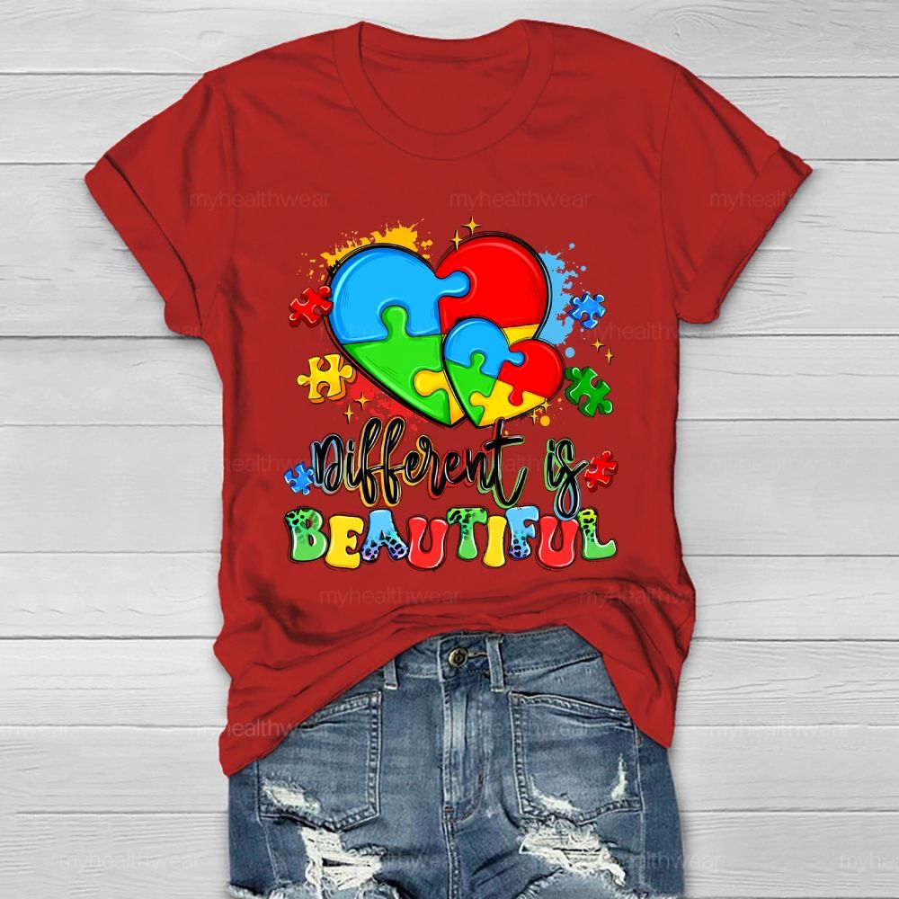 Different Is Beautiful Autism Healthwear T-shirt