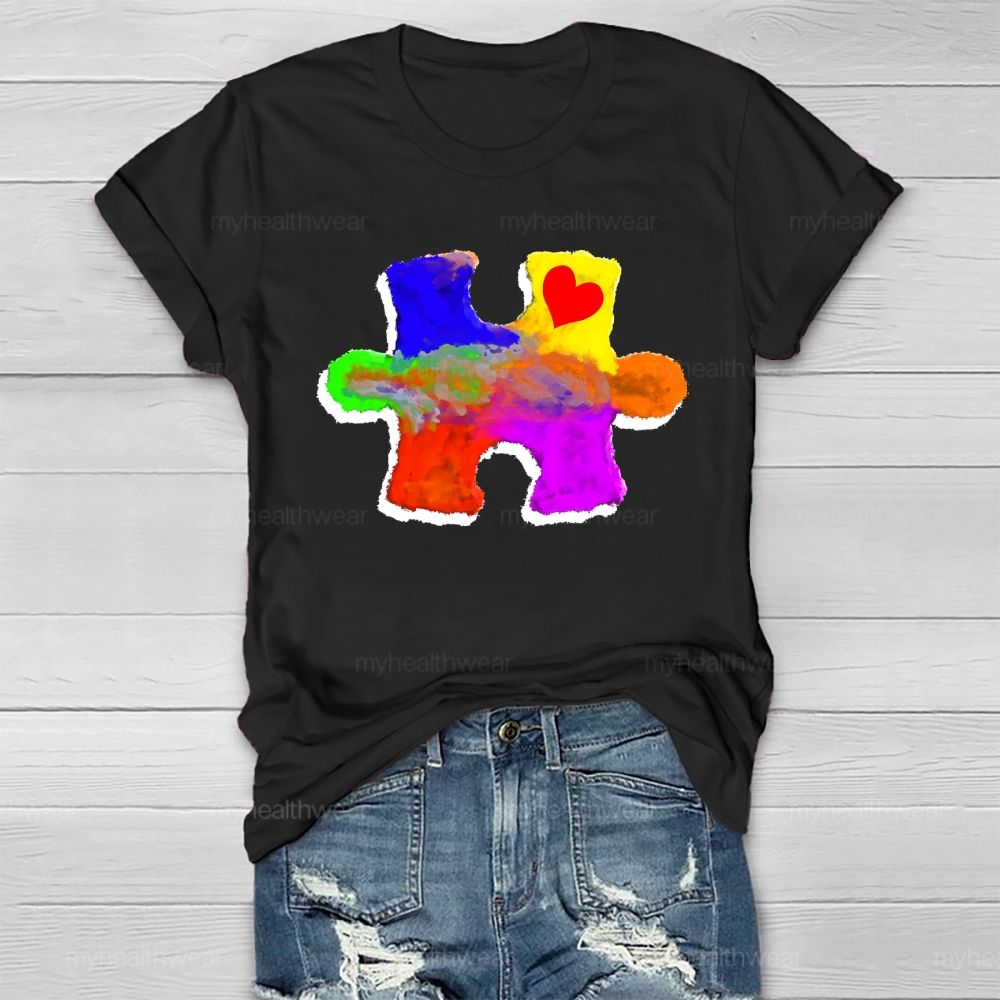 Colorful Puzzle Autism Healthwear T-shirt